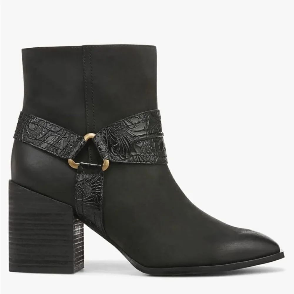 Revolve Vionic Carnelia Leather Western Above Ankle Boot NWOT